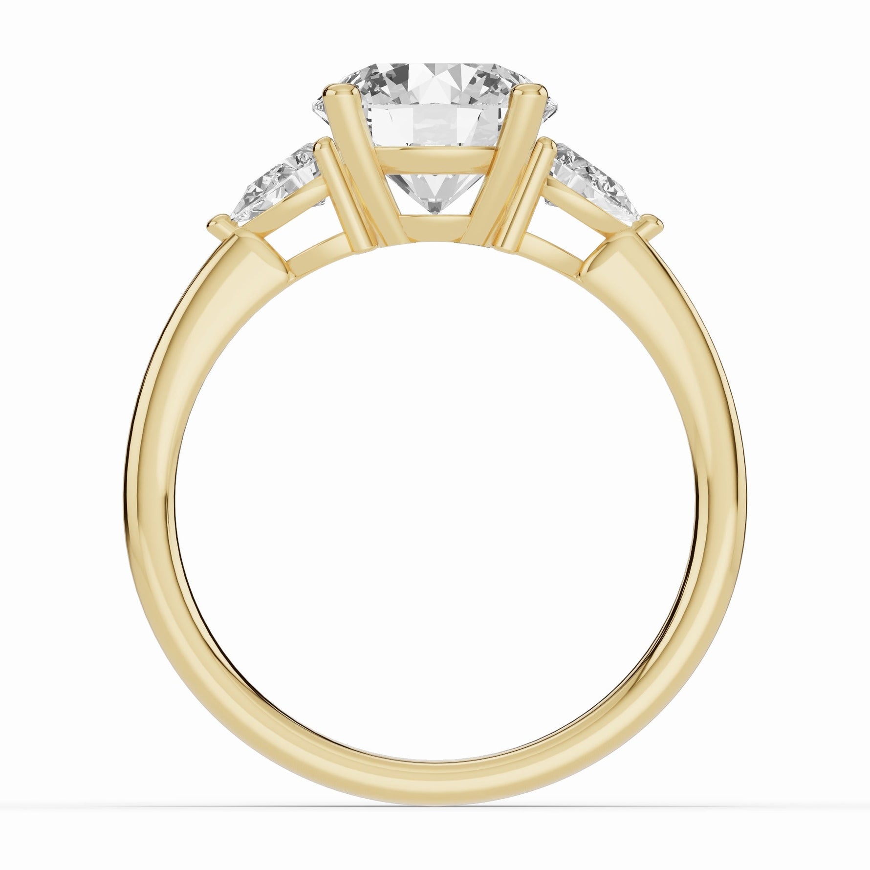 Vionne Round Three-Stone Engagement Ring Ring ABER-107-RD-LGD-1  - Abtin & Co.