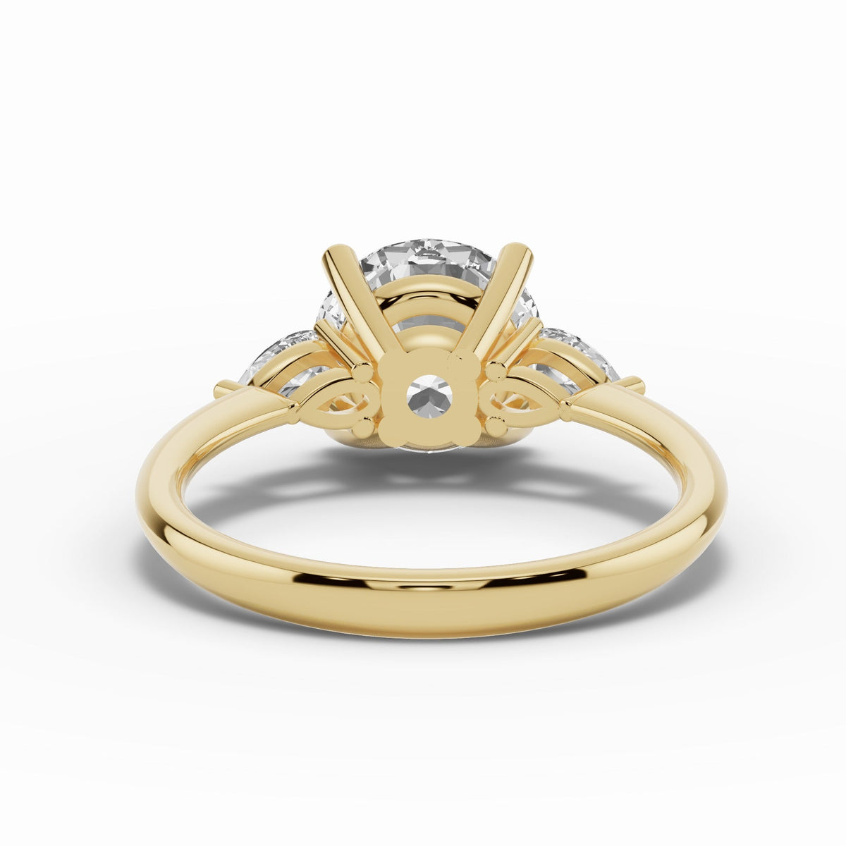 Vionne Round Three-Stone Engagement Ring Ring ABER-107-RD-LGD-1  - Abtin & Co.