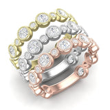 14k Gold Diamond Bezel-set Stackable Wedding Band - Abtin & Company 