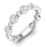 14k Gold Diamond Bezel-set Stackable Wedding Band - Abtin & Company 