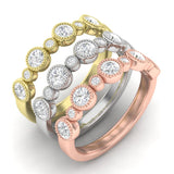 14k Gold Diamond Bezel-set Stackable Ring Wedding Band - Abtin & Company 