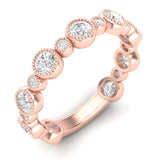 14k Gold Diamond Bezel-set Stackable Wedding Band - Abtin & Company 