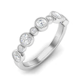 14k Gold Diamond Bezel-set Stackable Ring Wedding Band - Abtin & Company 