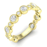 14k Gold Diamond Bezel-set Stackable Wedding Band - Abtin & Company 
