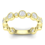 14k Gold Diamond Bezel-set Stackable Wedding Band - Abtin & Company 