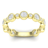 14k Gold Diamond Bezel-set Stackable Wedding Band - Abtin & Company 
