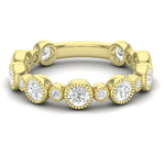 14k Gold Diamond Bezel-set Stackable Wedding Band - Abtin & Company 