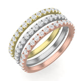 14k Gold Pave Diamond Stackable Ring Wedding Band - Abtin & Company 