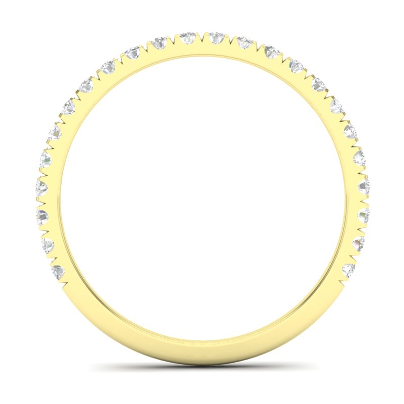 14k Gold Pave Diamond Stackable Ring Wedding Band - Abtin & Company 