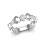 14k Diamond Interlock Stackable Ring Wedding Band - Abtin & Company 