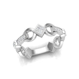 14k Diamond Interlock Stackable Ring Wedding Band - Abtin & Company 