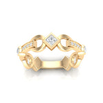 14k Diamond Interlock Stackable Ring Wedding Band - Abtin & Company 