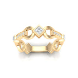 14k Diamond Interlock Stackable Ring Wedding Band - Abtin & Company 