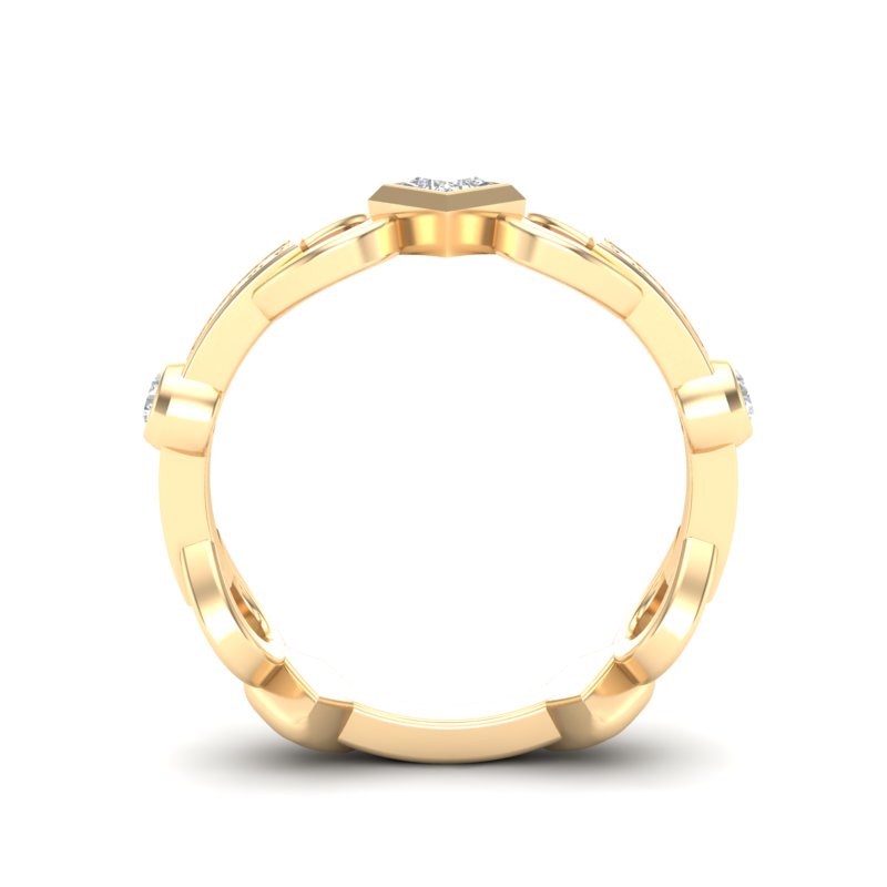 14k Diamond Interlock Stackable Ring Wedding Band - Abtin & Company 
