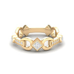14k Diamond Interlock Stackable Ring Wedding Band - Abtin & Company 