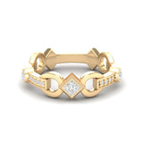14k Diamond Interlock Stackable Ring Wedding Band - Abtin & Company 