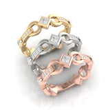 14k Diamond Interlock Stackable Ring Wedding Band - Abtin & Company 