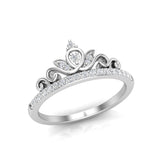 14k Gold Diamond Crown Stackable Ring Wedding Band - Abtin & Company 
