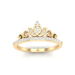 14k Gold Diamond Crown Stackable Ring Wedding Band - Abtin & Company 