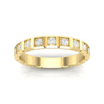 14k Gold Ice Cube Bezel-set Diamond Wedding Band Stackable Ring - Abtin & Company 