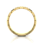 14k Gold Ice Cube Bezel-set Diamond Wedding Band Stackable Ring - Abtin & Company 