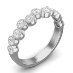 14k Gold Diamond Milgrain Bezel-set Wedding Band Stackable Ring - Abtin & Company 
