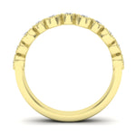 14k Gold Diamond Milgrain Bezel-set Wedding Band Stackable Ring - Abtin & Company 