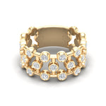 14k Gold Bubble Bezel Set Diamond Ring - Abtin & Company 