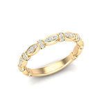 14k Gold Vintage Style Diamond Stackable Ring Wedding Band - Abtin & Company 