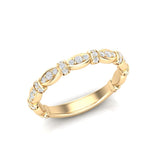 14k Gold Vintage Style Diamond Stackable Ring Wedding Band - Abtin & Company 