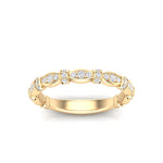 14k Gold Vintage Style Diamond Stackable Ring Wedding Band - Abtin & Company 