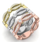 14k Gold Diamond Marquise Shaped Infinity Wedding Band Stacking Ring - Abtin & Company 