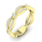 14k Gold Diamond Marquise Shaped Infinity Wedding Band Stacking Ring - Abtin & Company 