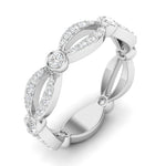 14k Gold Diamond Marquise Shaped Infinity Wedding Band Stacking Ring - Abtin & Company 