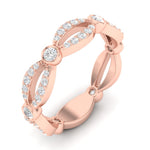 14k Gold Diamond Marquise Shaped Infinity Wedding Band Stacking Ring - Abtin & Company 