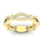 14k Gold Diamond Marquise Shaped Infinity Wedding Band Stacking Ring - Abtin & Company 