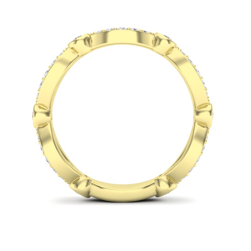 14k Gold Diamond Marquise Shaped Infinity Wedding Band Stacking Ring - Abtin & Company 