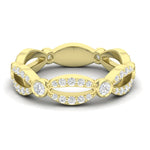 14k Gold Diamond Marquise Shaped Infinity Wedding Band Stacking Ring - Abtin & Company 