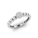 14k Gold Diamond Beaded Stackable Ring Wedding Band - Abtin & Company 
