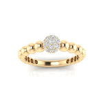 14k Gold Diamond Beaded Stackable Ring Wedding Band - Abtin & Company 