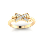 14k Gold Crossover Diamond Ring - Abtin & Company 