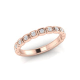 14k Gold Bezel Set Diamond Stackable Ring Wedding Band - Abtin & Company 