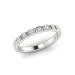 14k Gold Bezel Set Diamond Stackable Ring Wedding Band - Abtin & Company 