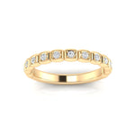 14k Gold Bezel Set Diamond Stackable Ring Wedding Band - Abtin & Company 