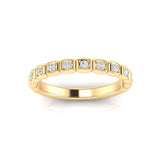 14k Gold Bezel Set Diamond Stackable Ring Wedding Band - Abtin & Company 