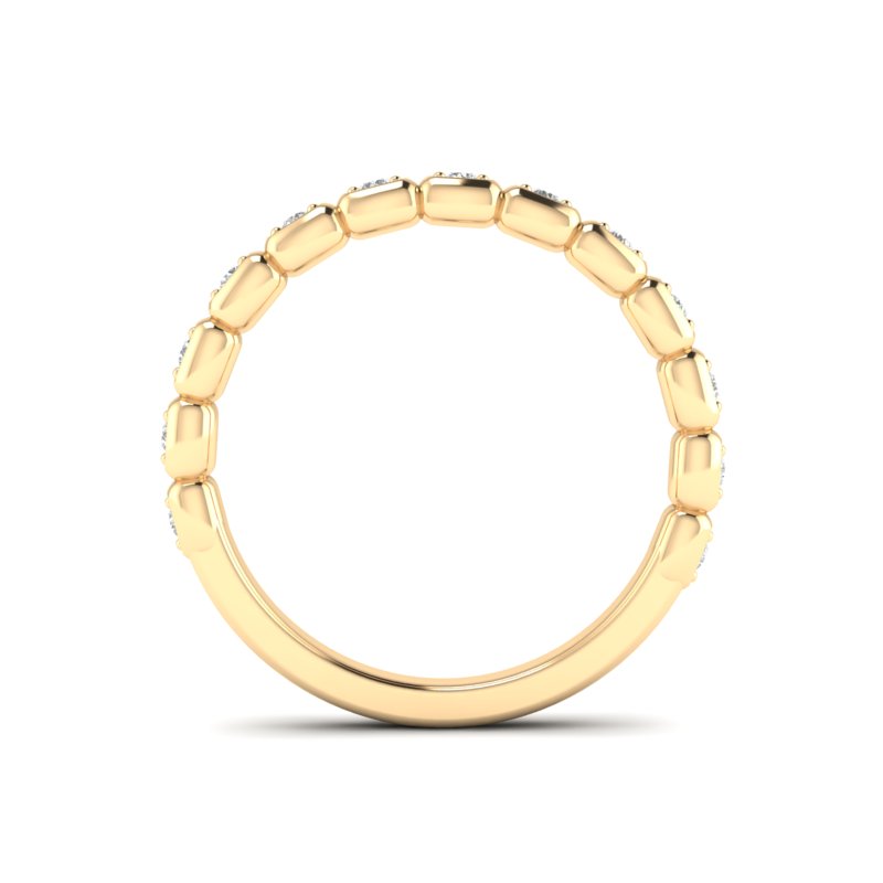 14k Gold Bezel Set Diamond Stackable Ring Wedding Band - Abtin & Company 