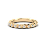 14k Gold Bezel Set Diamond Stackable Ring Wedding Band - Abtin & Company 