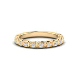 14k Gold Bezel Set Diamond Stackable Ring Wedding Band - Abtin & Company 