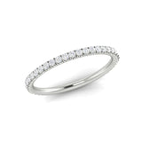 14k Gold Delicate Diamond Stackable Ring Wedding Band - Abtin & Company 