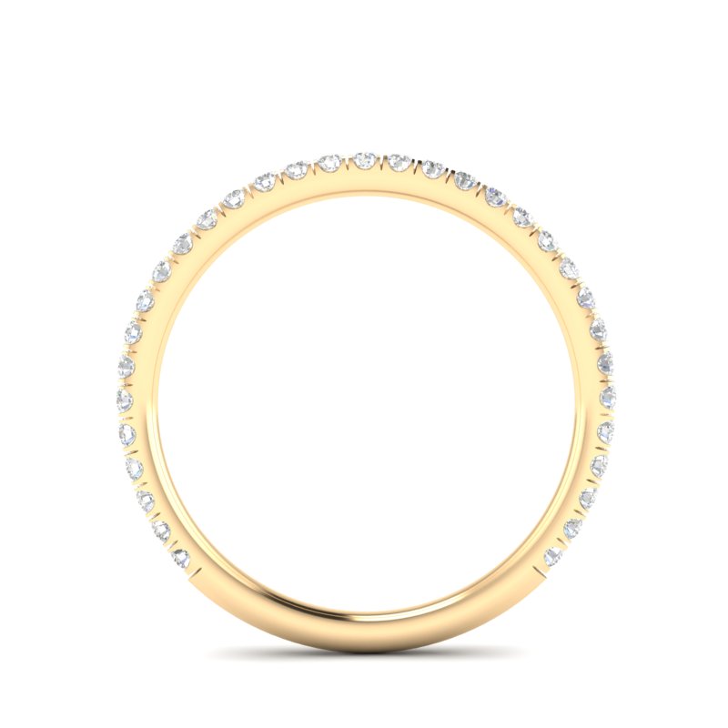 14k Gold Delicate Diamond Stackable Ring Wedding Band - Abtin & Company 